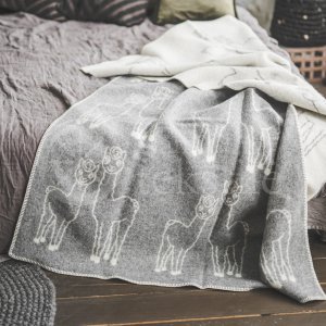 Wool blanket ,,Alpaka" grey